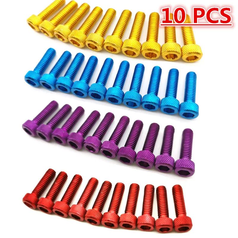 10PCS Motorcycle Screw Colourful Decal M6 Screws Moto Parts Universal Motorbike Screw 6MM Decorative Scooter Accessory Red Blue-animated-img