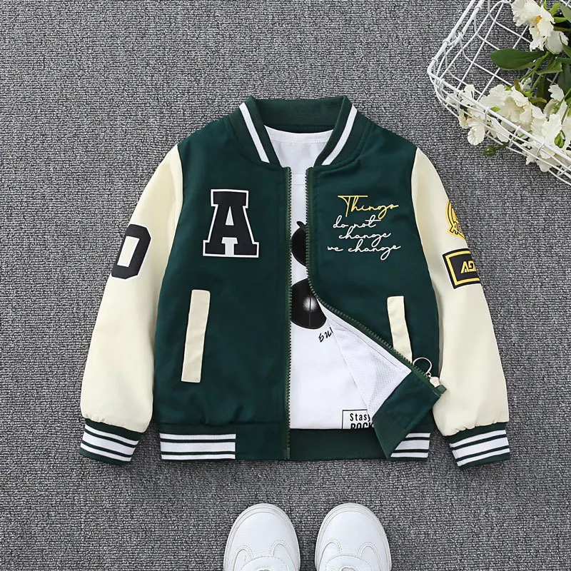 2024 Spring Autumn Baby Boys Jacket Fashion Cartoon Bear Pattern Kids Windbreaker Coats For Children Outerwear Clothing 2-12Year-animated-img