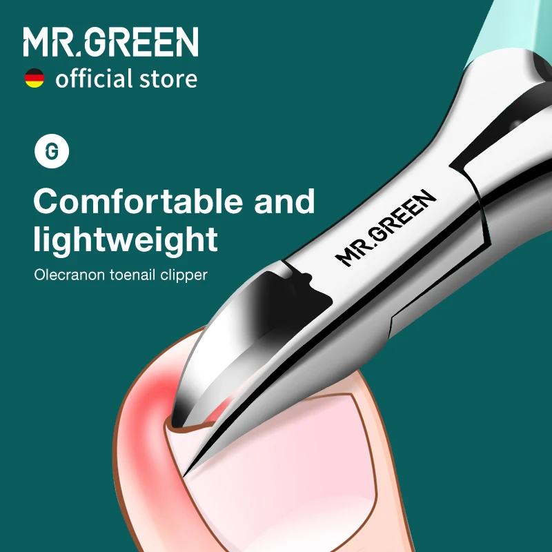 MR.GREEN ingrown Nail Clippers Toenail Cutter Stainless Steel Pedicure Tools Thick Toe Nail Correction Deep Into Nail Grooves-animated-img