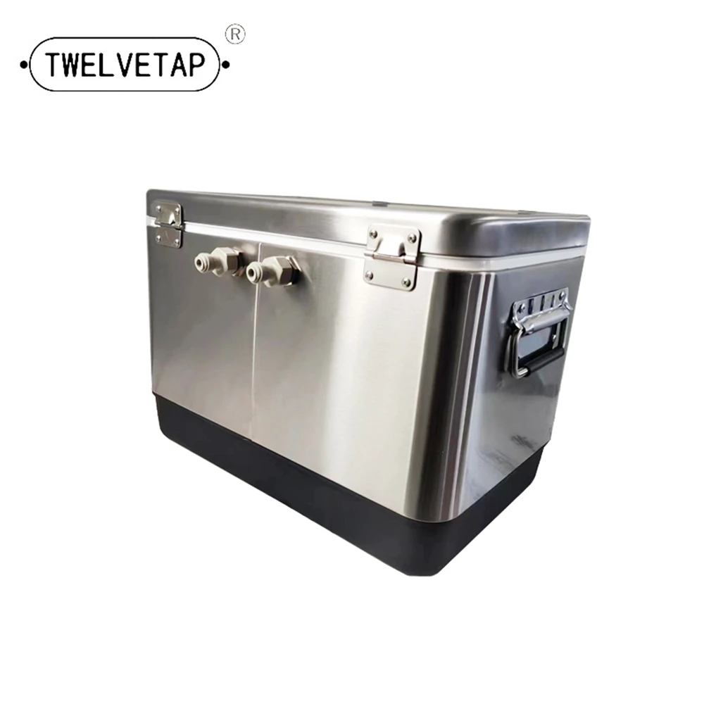 TWELVETAP Craft Beer Cooling Box Homebrew Jockey Box Portable Bar Stainless Steel Housing Coils Material Outdoor Refrigeration-animated-img