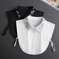 Fashion 2022 Front Tie White Fake Collar for Women Stand Detachable Collar Fake Girls Vintage Lace Ladies False Blouse Collar preview-3