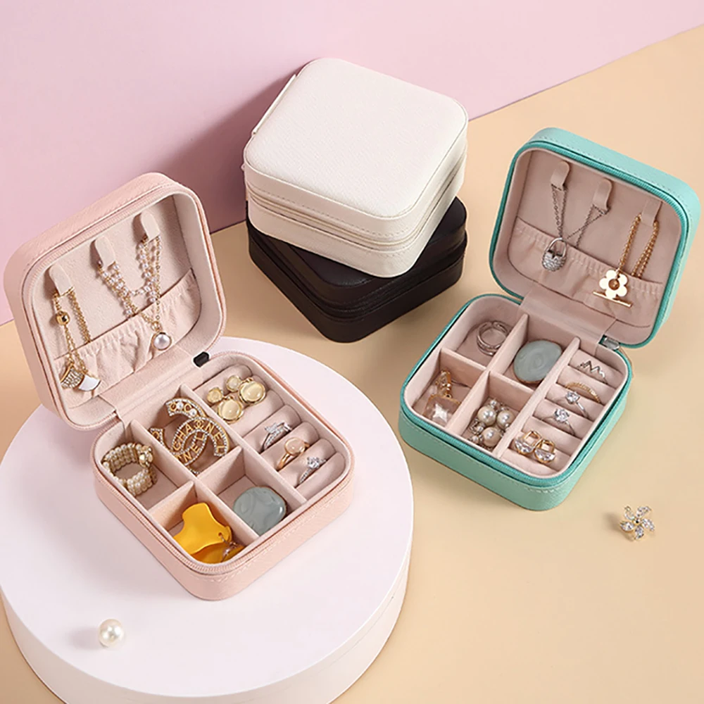 1pc Minimalist Mini Jewelry Box Travel Portable Jewelry Box Jewelry Storage Box-animated-img