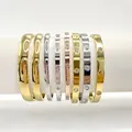 Fashion Design Gold Color Zircon And Cross Nut Nail Bangle Gold & Stainless Steel For Woman Bracelet buckle Classic jewelry