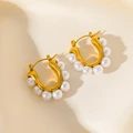 EILIECK 316L Stainless Steel Pearl Earrings For Women Fashion New Holiday Gift Gold Color Waterproof Ear JewelryBijoux Серьги preview-4