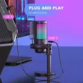 Professional Studio USB Microphone for PC Streaming Gaming YouTube Video Singing Gaming Recording PS4 RGB Anti-Spray Microfon preview-4