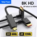 D P Bend to HDMI video cable 4K HD connection computer monitor screen notebook graphics card interface external preview-1