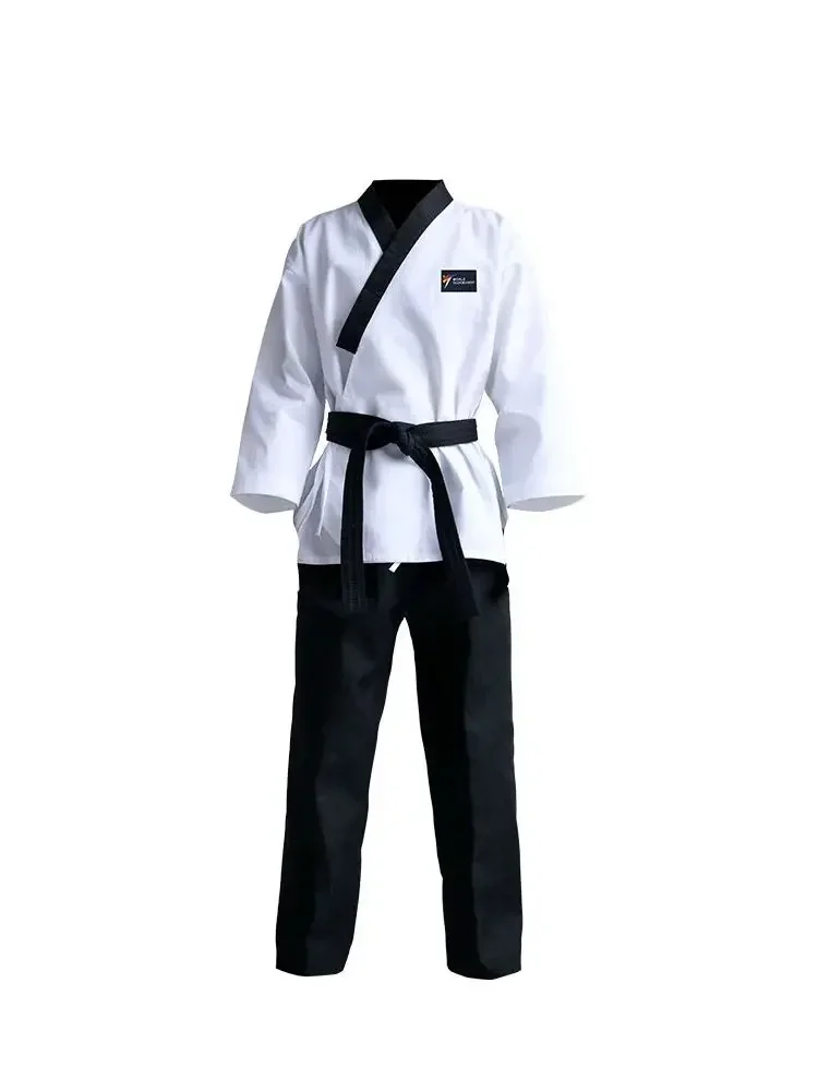 Martial Arts Taekwondo Gi Suit Uniform White Cotton Polyester  Kids & Adult Sizes-animated-img