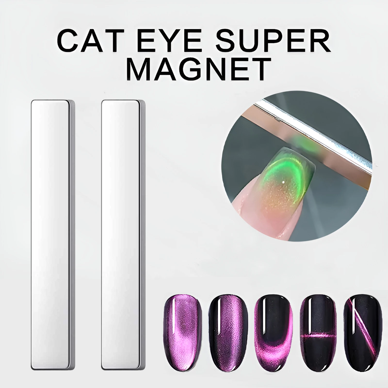 2pcs Nail Art Magnetic Pen 3D Cat Eye Painting Nails Art Design Dual-Ended Magnet Wand Gel Polish Magic for Christmas Manicure D-animated-img