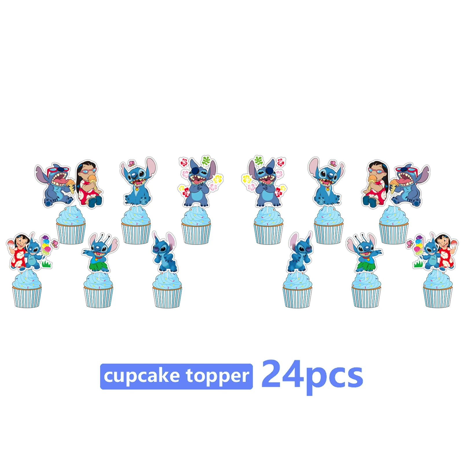 Lilo Stitch Cake Decorations  Lilo Stitch Cupcake Toppers - 24pcs/lot  Girls Favors - Aliexpress