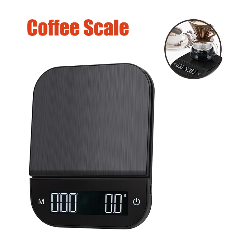 USB Charging Electronic Scale Pour Over Espresso Coffee Scale Smart Scale  Automatic Timing Kitchen Scales 2KG/0.1g 3KG/0.1g