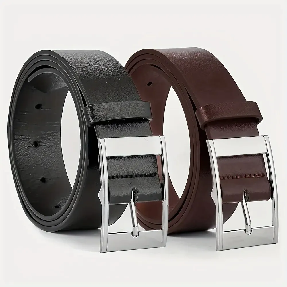 New Luxury Belt for Men PU Leather Belt Metal Pin Buckle High Quality Famous Brand Designer Waist Strap Belts for Jeans Men Belt-animated-img