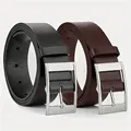 New Luxury Belt for Men PU Leather Belt Metal Pin Buckle High Quality Famous Brand Designer Waist Strap Belts for Jeans Men Belt