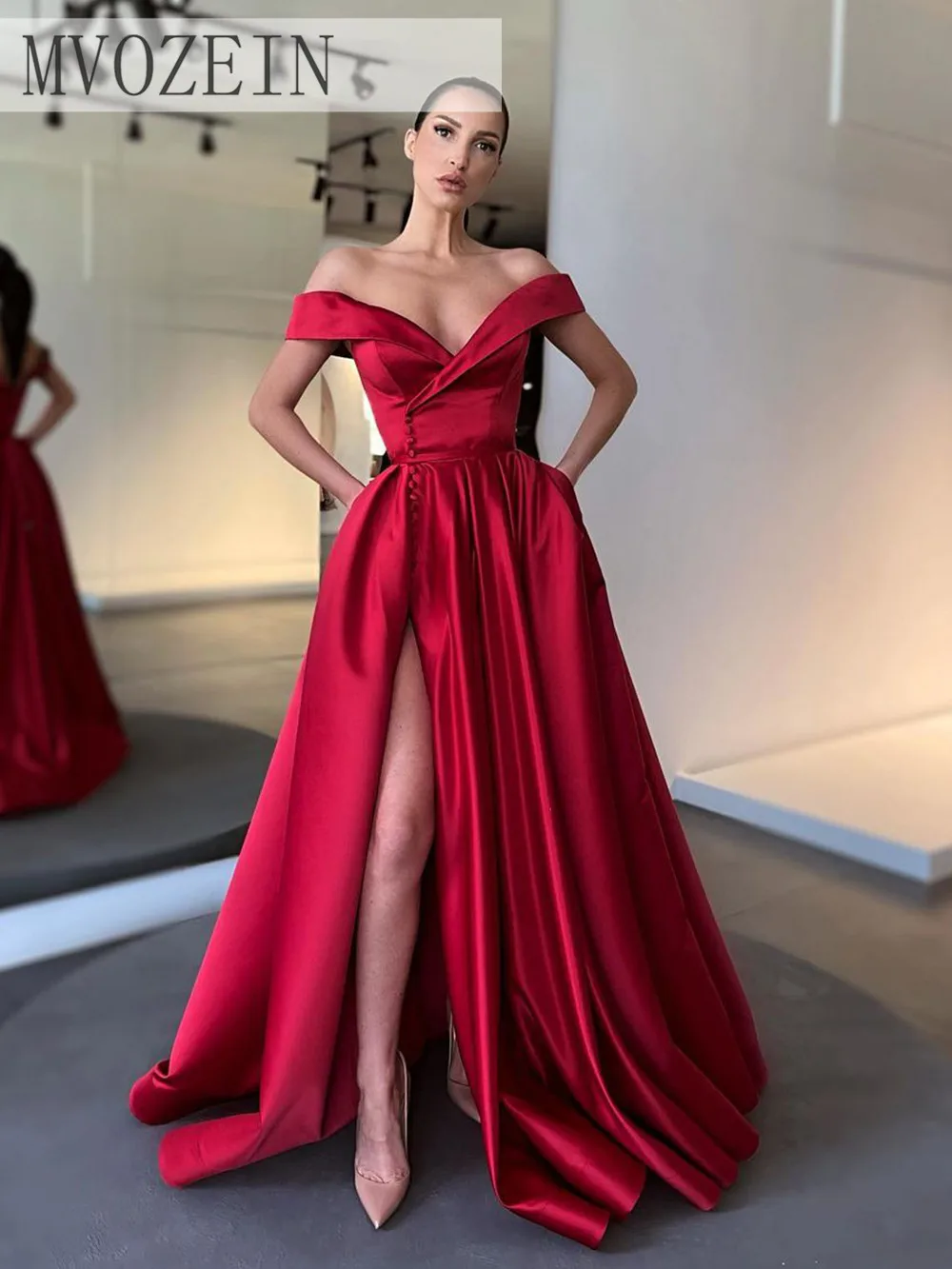 long satin formal dress