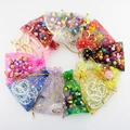 50PCS Moon Stars Drawstring Organza Bags Jewelry Gift Bags Pouches Gold Star Organza Favor Pouches for Christmas Wedding preview-3