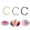 2pcs Medical Nostril Gold Silver Nose Hoop Nose Rings clip on Body Fake Piercing Piercing Jewelry For Women preview-4