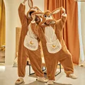 Kigurumis Dinosaur Women Men Pajamas Winter Warm Sleepwear Couple Pajama Halloween Thicken Jumpsuits Cartoon Onesies Loungewear preview-3