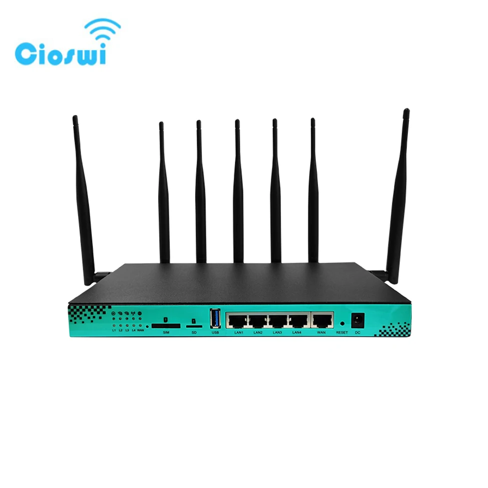 Cioswi 4G 5G Wireless Router 1200Mbps WiFi Dual Band 4 LAN Industry Router 5G Cat12 Cat6 16MB Flash Openwrt Firmware WG1608