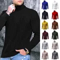 Turtleneck Sweaters Autumn Winter Male Long Sleeve Knitted Slim Twist Pullover Sweaters ZJFS-1515*04 preview-3