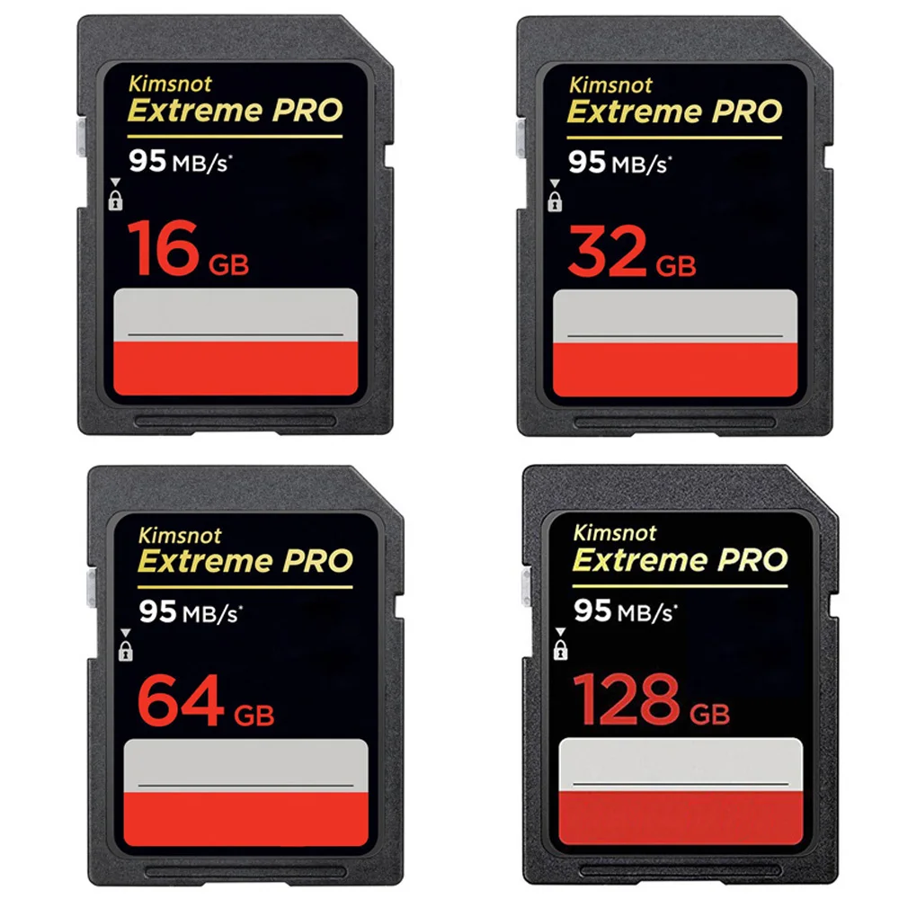 Kimsnot Extreme Pro Memory Card 32GB 16GB SDHC Card 128GB 64GB 256GB SDXC SD Card Camera Class10 UHS-I 633x 95mb/s Real Capacity