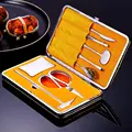 8Pcs Seafood Tool Set, Lobster Crab Nut Cracker Opener Tool Set Stainless Steel Seafood Claw Forks with Package Box & Oxford Bag