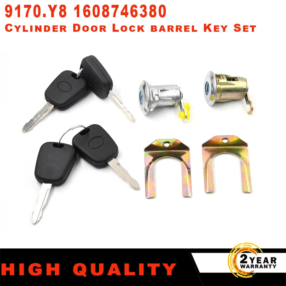 Car Cylinder Door Lock Barrel Key Set 05-14 For Peugeot 107 Citroen C1 Toyota Aygo 9170.Y8 1608746380 9135S2 9136.T0-animated-img