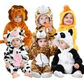 Newborn Baby Tiger Panda Cow Animal Cartoon Romper Kigurumi Girls Onesie Pajamas Hooded Jumpsuit Infant Boys Halloween Costumes preview-1