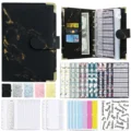 A6 Budget Marble Patterned Leather PU Notebook Binder, Used for Bookkeeping, Saving Money, Family Gifts preview-5