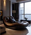 Sofa chair living room new single minimalist Italian leisure single leather recliner preview-4