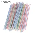 מבצע חם! צבעוני 100pcs מעוגל פלסטיק שתייה קש קוקטייל חתונה מסיבת יום הולדת קיץ שתיית קשיות בר לשתות accesso