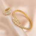 Yupsk Fashion Shiny Zircon Snake Bone Open Bracelet Bangles Exquisite Women's Wedding Party Accessories Gift preview-3