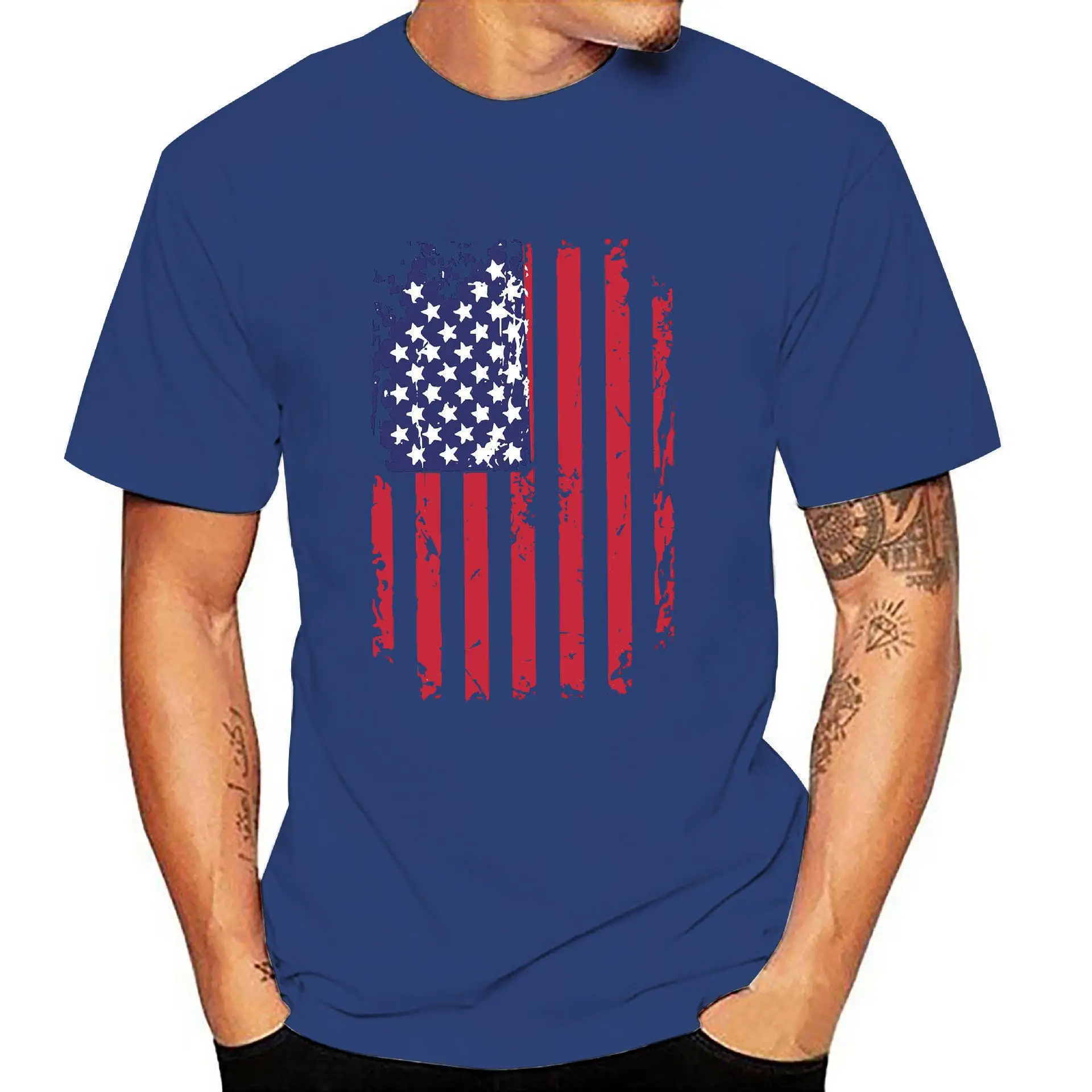 Mens American Independence Day Tops New In Camiseta Hombre Manga Corta Camisetas Hombre Verano 2024 Printed Graphic t Shirts Tee-animated-img