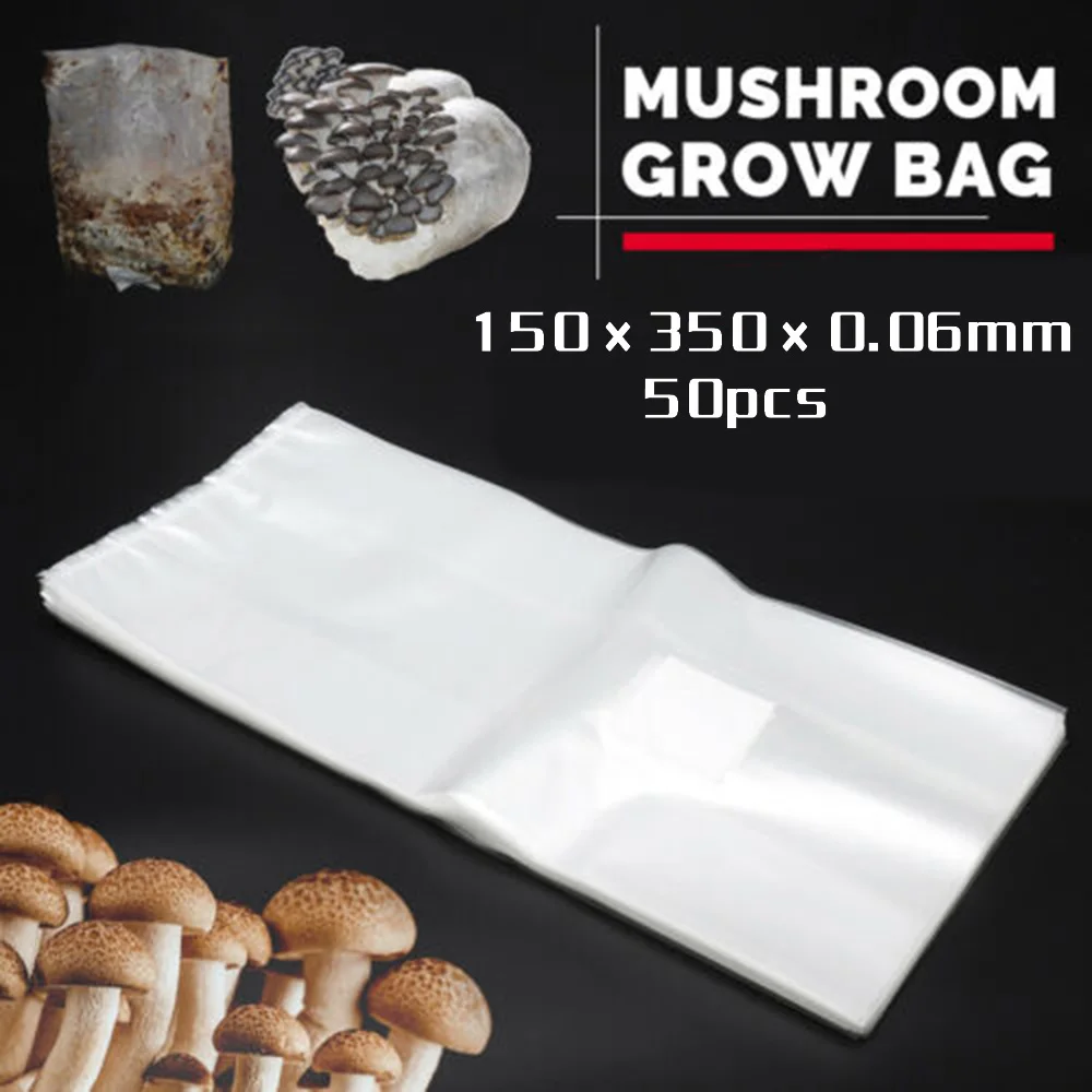 Mushroom Grow Bag, 50PCS Polypropylene Heat Resistant Bags, Ideal For Fungus And Grains, Shortened Mycelial Fermentation Cycle-animated-img