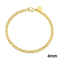 8 Inch 20cm 18k Gold Bracelet 4/6/8/10mm Sideways Chain Bracelet For Women Man Wedding Engagement Jewelry Gifts preview-4