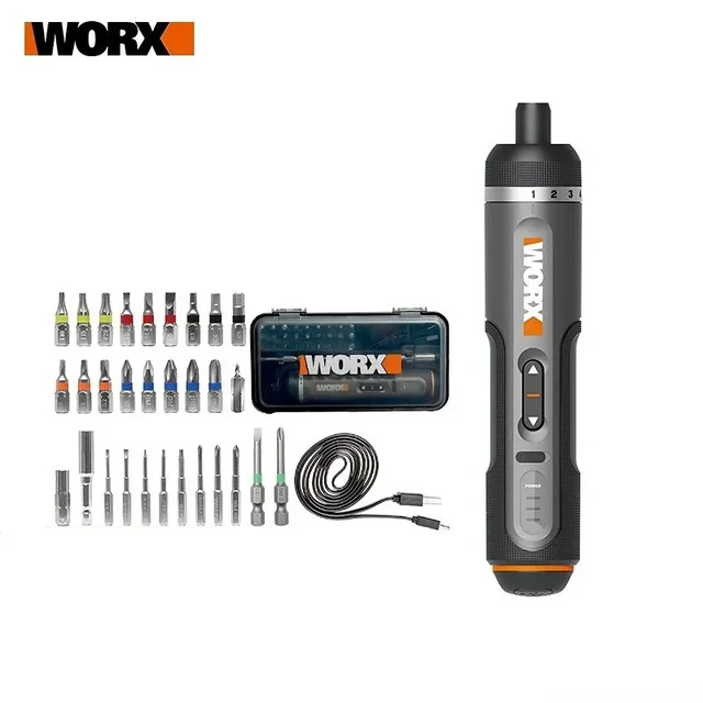 WORX  WX242 4V Electrical Screwdriver Set Smart Cordless Electric Screwdrivers USB Rechargeable 30 Bit Set Mini Drill Power Tool-animated-img