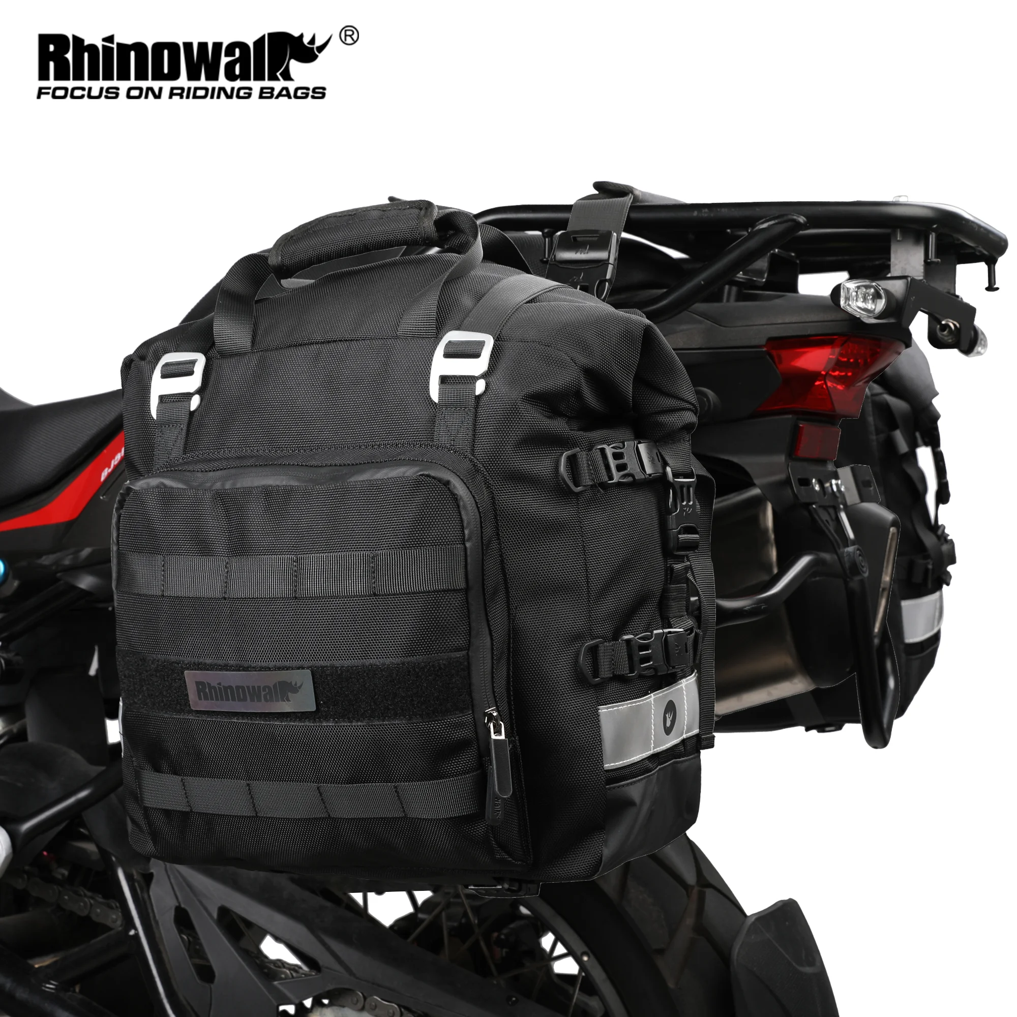 Rhinowalk 20L Motorcycle Bag Motor Saddlebag Side 1 or 2 Pcs Universal Motorbike Waterproof Removable Inner Bag Luggage Pannier-animated-img