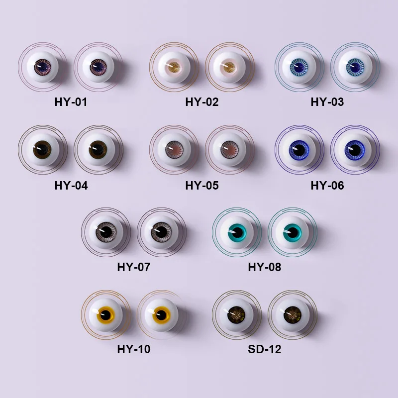 BJD Eyes Glass Eyeball Handscraft Colourful Doll Accessories Size 1/3 1/4 1/6 1/8 yosd SD MSD 12 14mm-animated-img