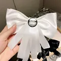 Korean New Big Bow Tie Crystal Fabric Collars Flower Long Ribbon Pins Fashion Women's Jewelry Gift Brooch for Women Accessories preview-2