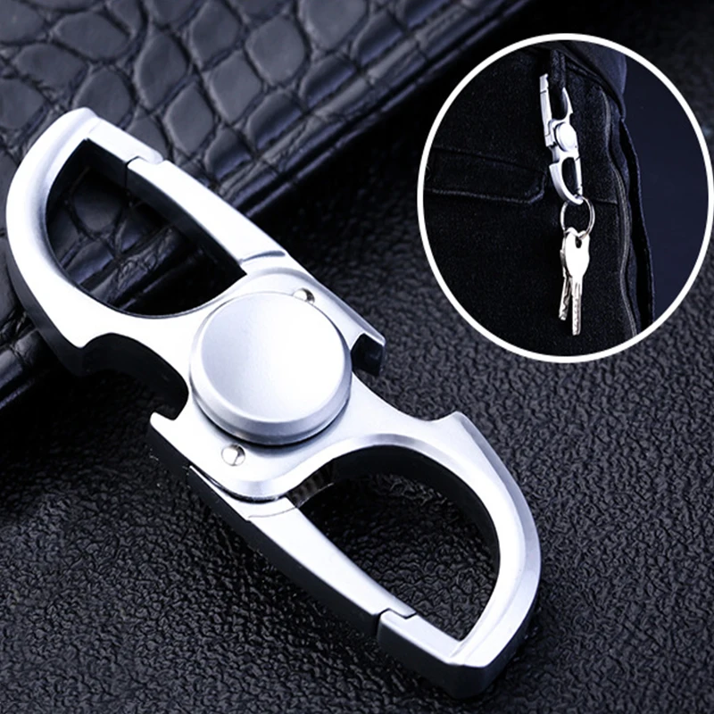 Multifunctional Hand Spinner Metal Bottle Opener Spinning Top Keychain Adults Stress Relief Fidget Spinner Keychain with Gift-animated-img