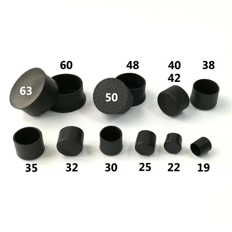 black silicone chair leg caps