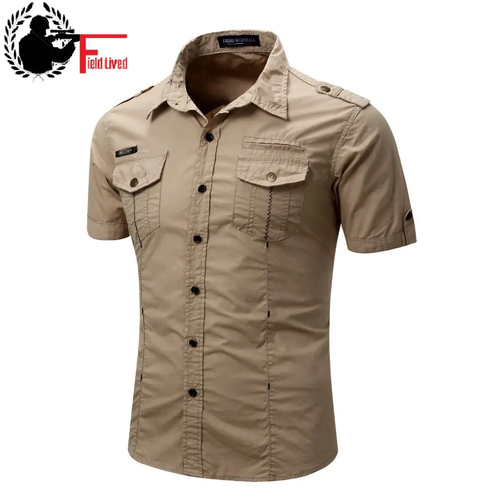 mens short sleeve military style shirts