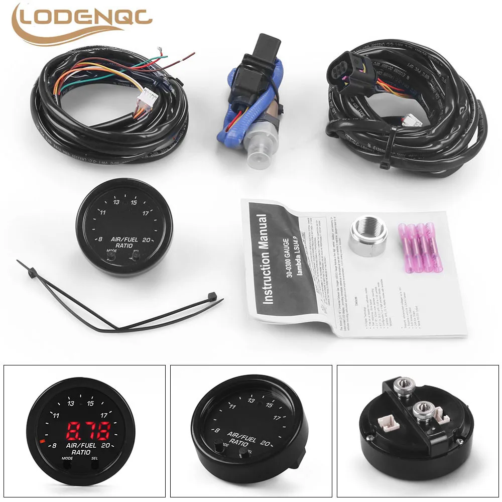 30-0300 X-Series Wideband O2 Air Fuel Ratio Gauge Kit LSU 4.9  Oxygen Sensor AFR Sensor Controller Gauge 0258017025-animated-img