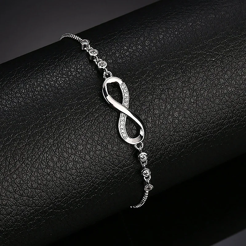 Fine 925 Sterling Silver Crystal Bracelets For Women Fashion Vintage Knot Adjustable Charm Bracelets Party Wedding Jewelry Gifts preview-4