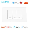 Tuya Zigbee3.0 Wall Light Switch 1 2 3 Gang Push Button Light Switches Smart Life US Interrupter Alexa Google Home Voice Control