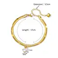 Zircon Circle Bead Anklets For Women Gold Color Stainless Steel Anklet Double Snake Chain Summer Beach Accessories Jewelry Gift preview-4