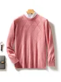 Men's Autumn Winter Basic Sweater O-neck Long Sleeve Twist Diamond Pullover Soft Warm Smart Casual  30% Merino Wool Knitwear Top