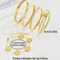 Europe and the United States hot stainless steel four-leaf clover lucky bracelet fashion women's nail bracelet gold bangles preview-4