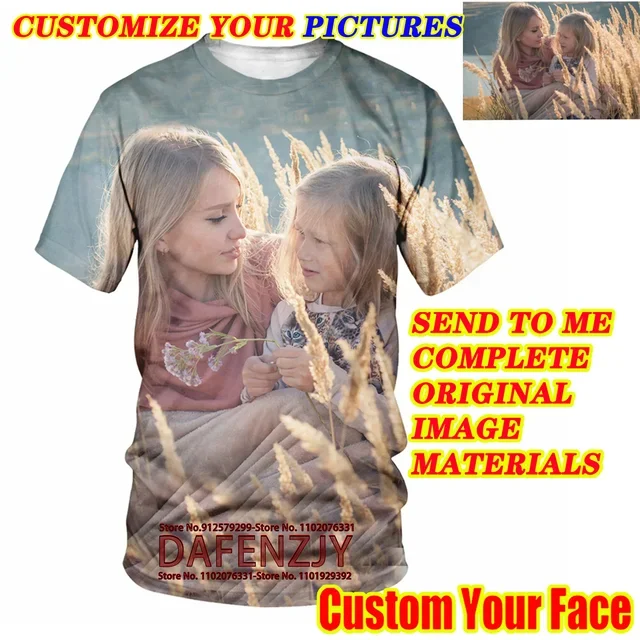 Custom T-shirt Photo Picture Pattern Your design name Personalized Logo 3d printed Shirt Clothing Jersey Your own gift Men Women-animated-img
