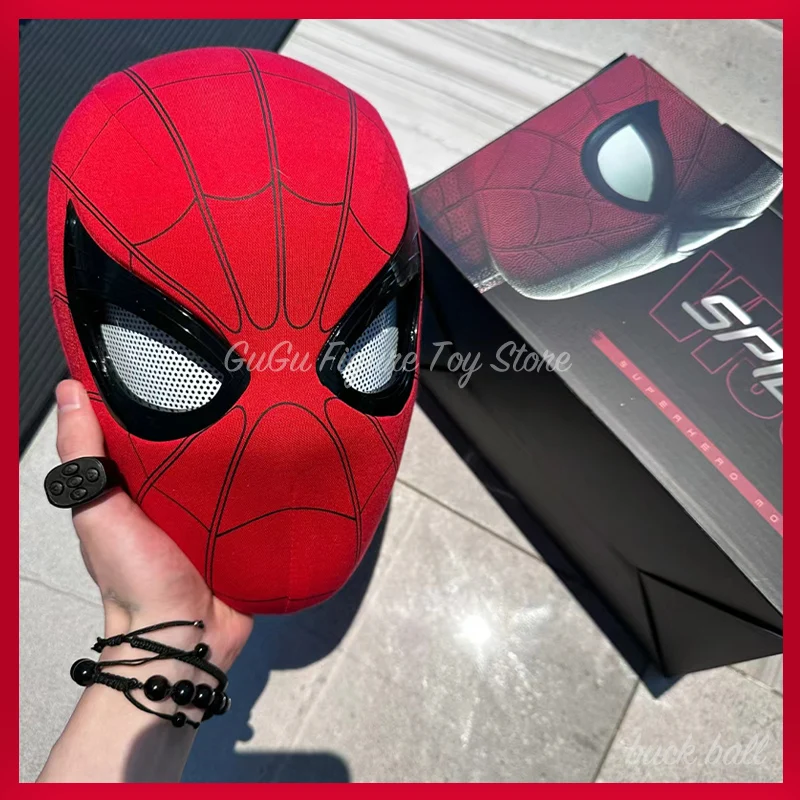 Αγορά AliExpress  Mascara Spiderman Headgear Cosplay Gwen Miles Spider Man  Ring Version Remote Electronic Mask Elastic Fabric Toy Christmas Gifts