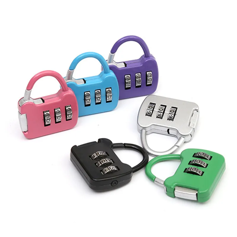 1PCS Color Mini Password Padlock Trolley Case Password Lock Student Dormitory Cabinet Password Lock Backpack Zipper Lock-animated-img