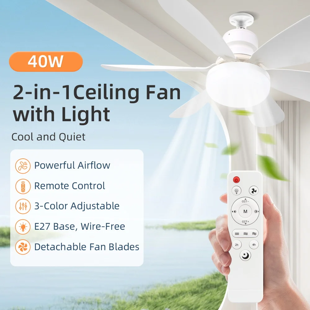 Modern Ceiling LED Fans Light Remote Control 3-Speed Adjustable Roof Illumination LivingRoom Bedroom Home Ceiling Fan with light-animated-img